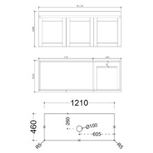 Stefania 1200mm Matte White Wall Hung Single Vanity with Stone Countertop